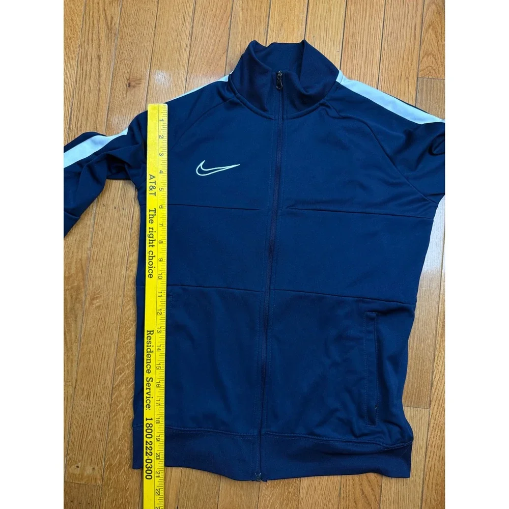 Nike Dri-FIT Kids Track Jacket Navy Blue White Stripe Full Zip Large L